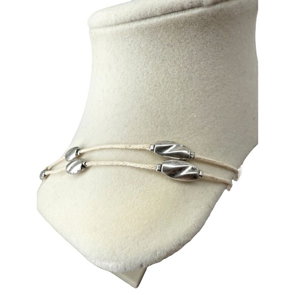 J Jill Layered Necklace Silver Gold Beaded Coastal Treasures Station Adjustable - Picture 5 of 15